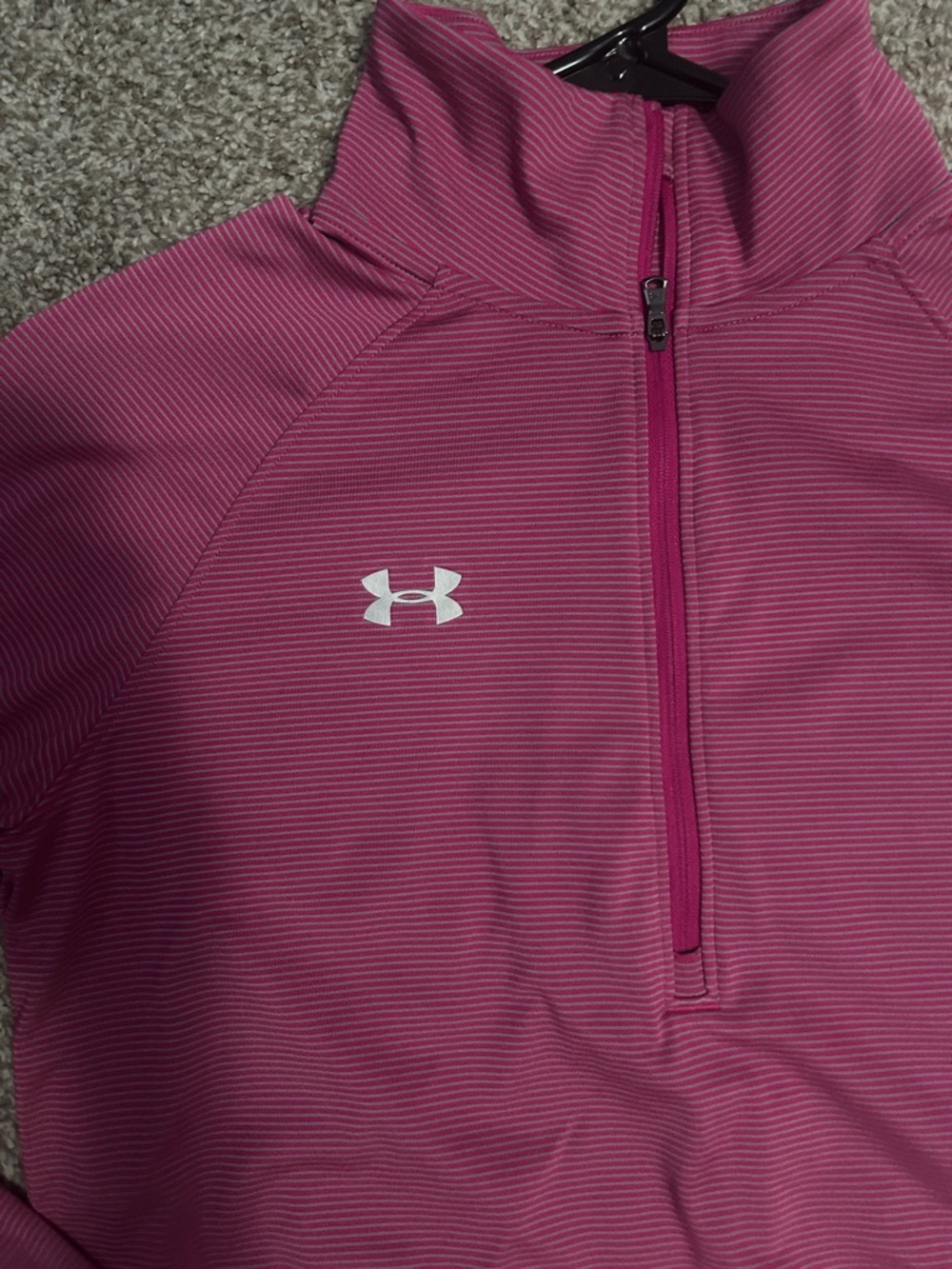 Under Armour Women's Raspberry Pink 1/4 Zip Training Pullover - Picture 2 of 2